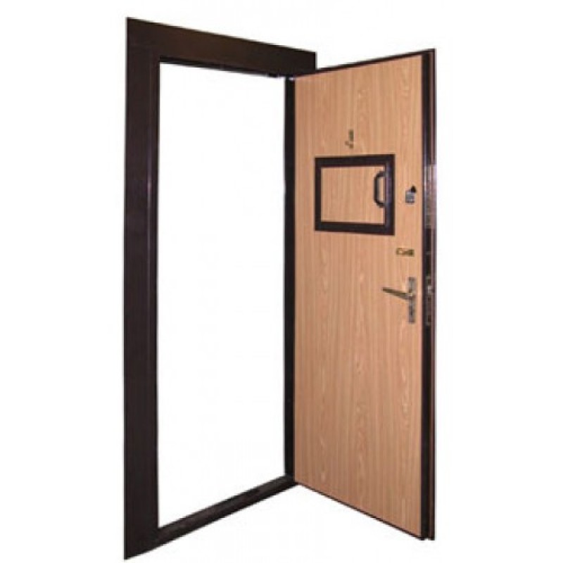 Металлическая входная дверь с окном в кассу RS-355