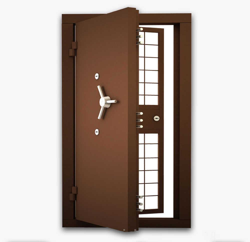 Стальная входная дверь с решеткой в КХО RS-329