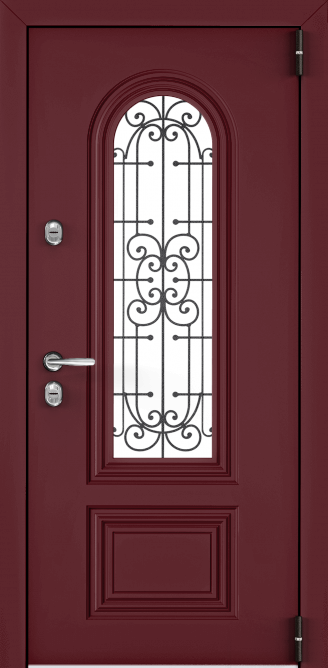 Стальная входная дверь в частный дом с остеклением RS-386