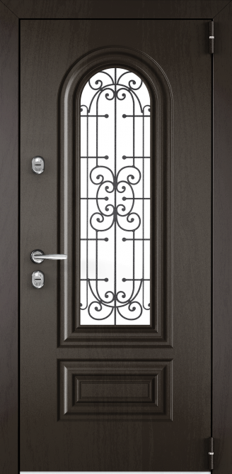 Входная дверь в частный дом с остеклением RS-383