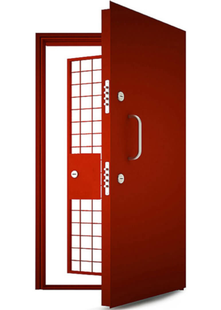 Входная дверь металлическая с решеткой для КХН RS-305